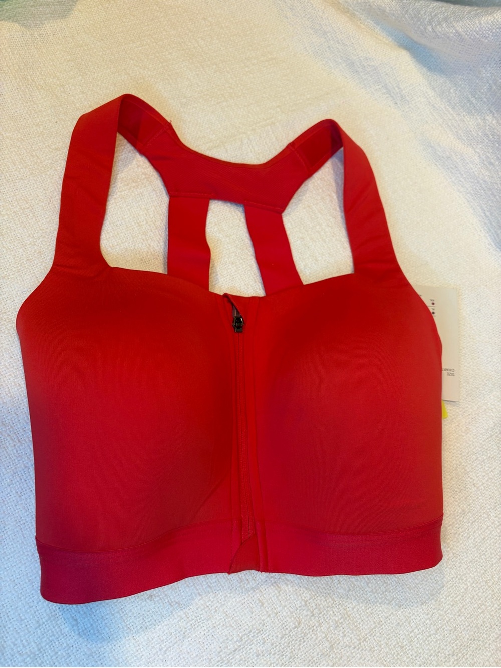 All in Motion -Red Front-Zip Sports Bra - 34 DD - new with tags